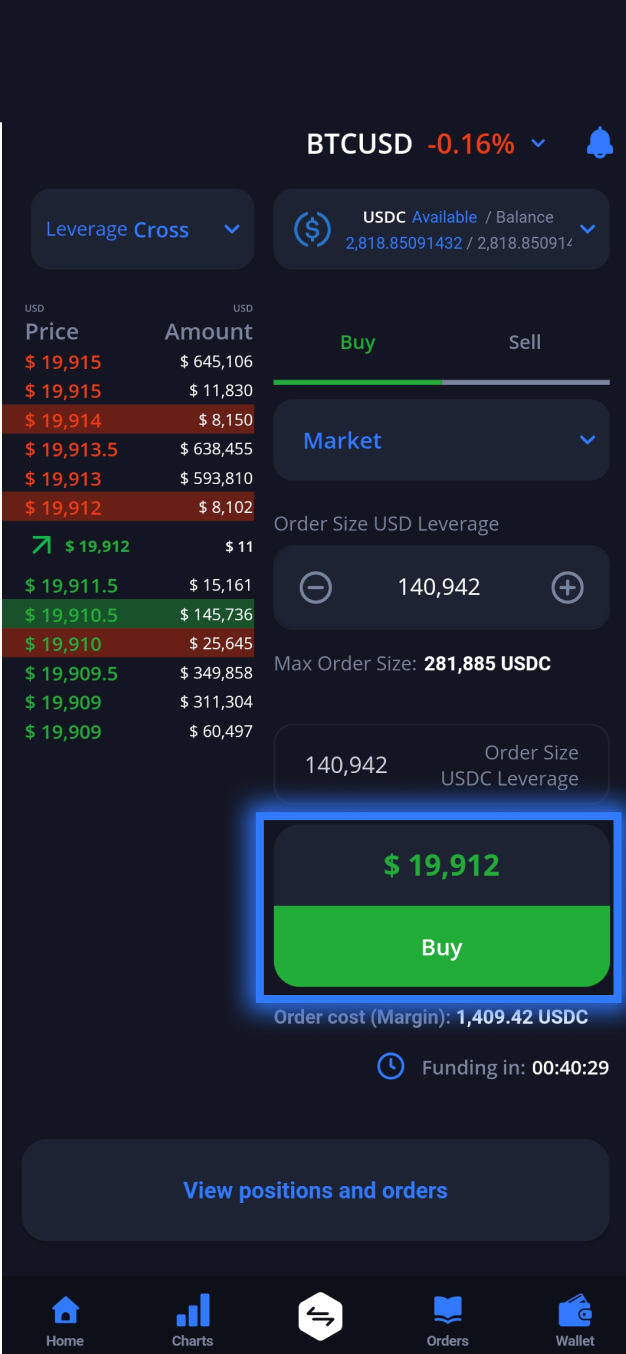 Margex platform interface